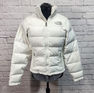 The North Face Cream Quilted Puffer Jacket